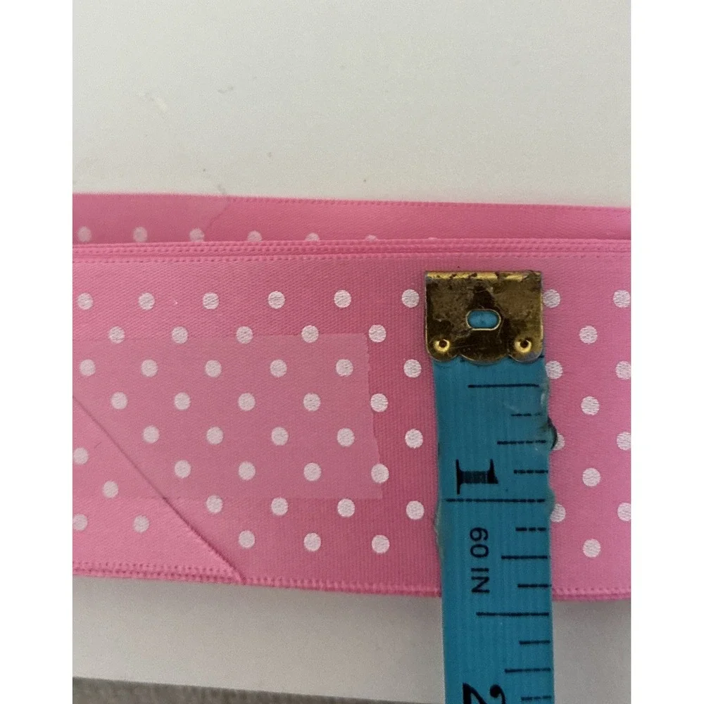 Lawrence Schiff Silk Mills Ribbon Hot Pink White Polka Dot 1.5